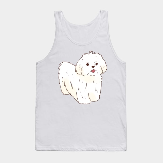 Cartoon Maltese Tank Top by Mayarart